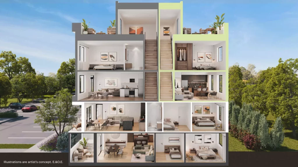Lot 16 Towns Dollhouse Cross Section