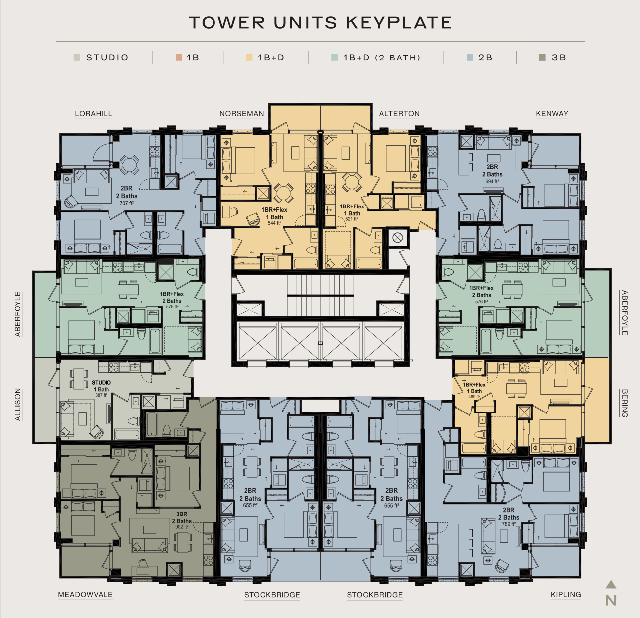 Arcadia District tower Keyplate